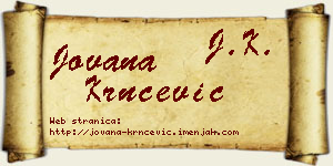 Jovana Krnčević vizit kartica